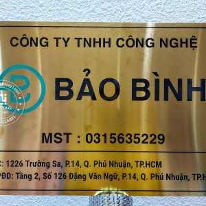 Biển công ty kim loại inox, đồng, nhôm – Sang trọng & bền đẹp | Vinatag
