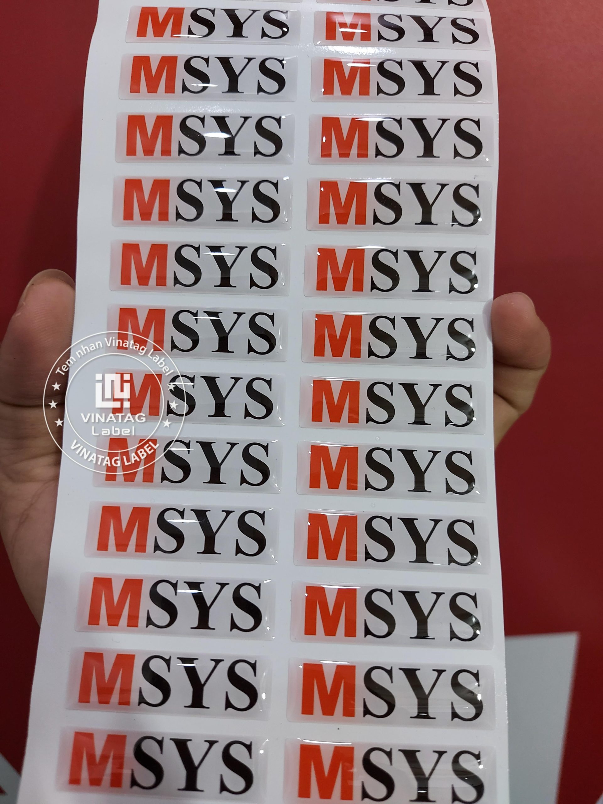 Tem epoxy logo và thông tin thiết bị MSYS