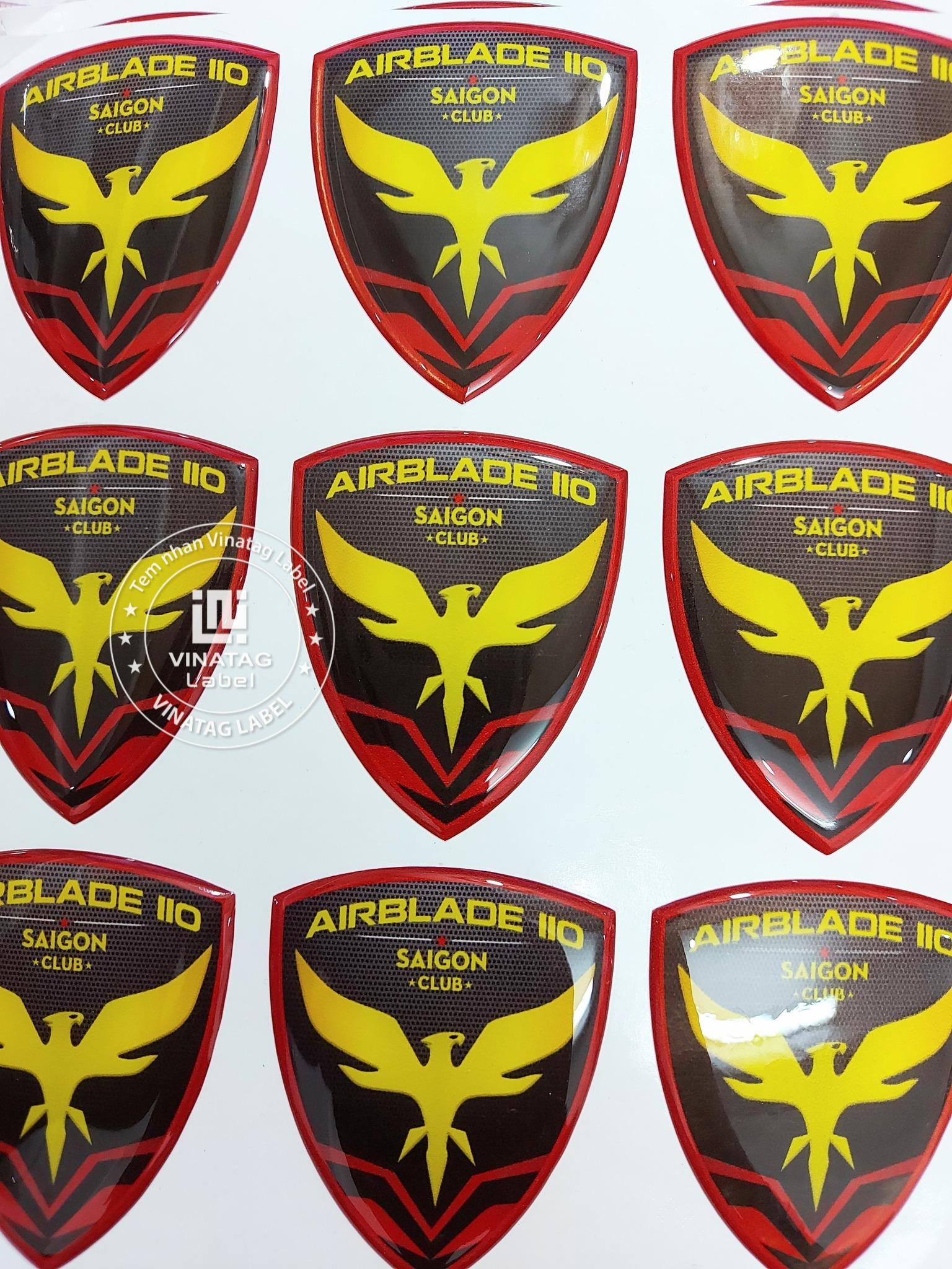 Tem epoxy dán xe logo câu lạc bộ AIRBLADE