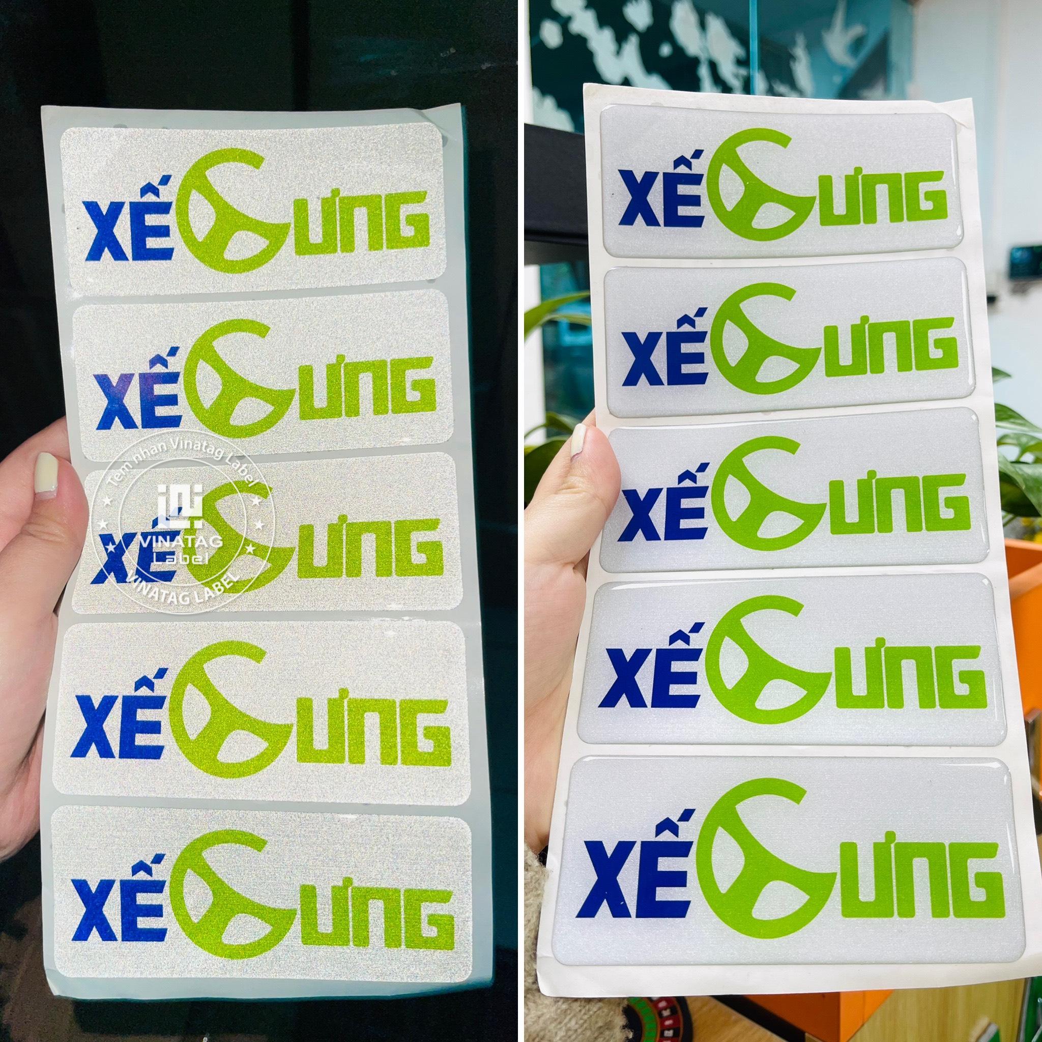 Tem epoxy dán xe Xế Cưng logo 3D bền đẹp