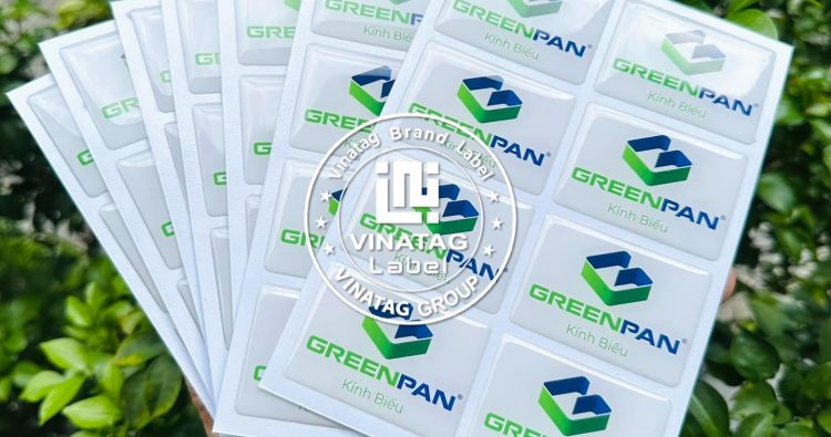 Tem epoxy logo tròn in màu dùng nhận diện sản phẩm – tem epoxy hologram