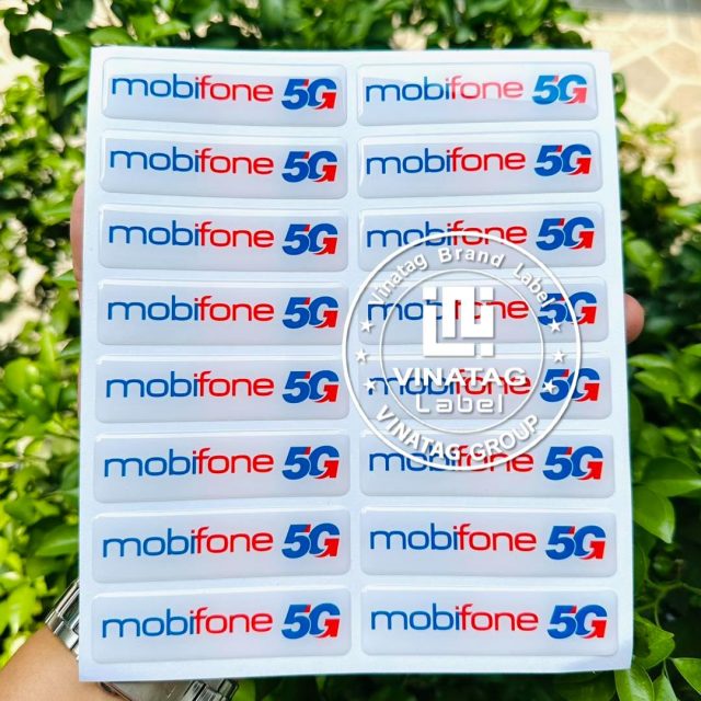 Tem epoxy Mobifone 5G dạng chữ nhật bo góc – tem epoxy dán xe