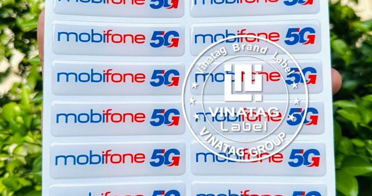 Tem epoxy Mobifone 5G dạng chữ nhật bo góc – tem epoxy dán xe