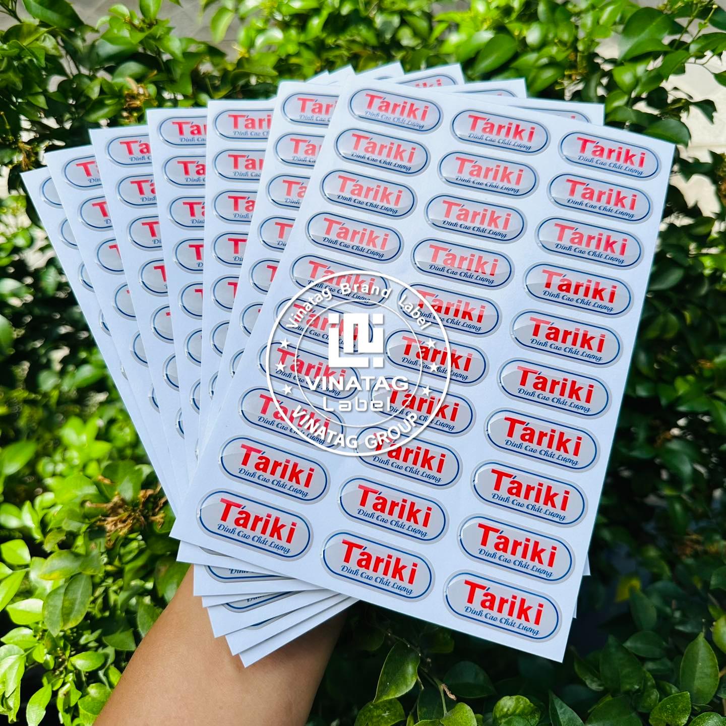 tem epoxy bảo hành - Tem epoxy logo oval phủ nổi trong suốt | Vinatag