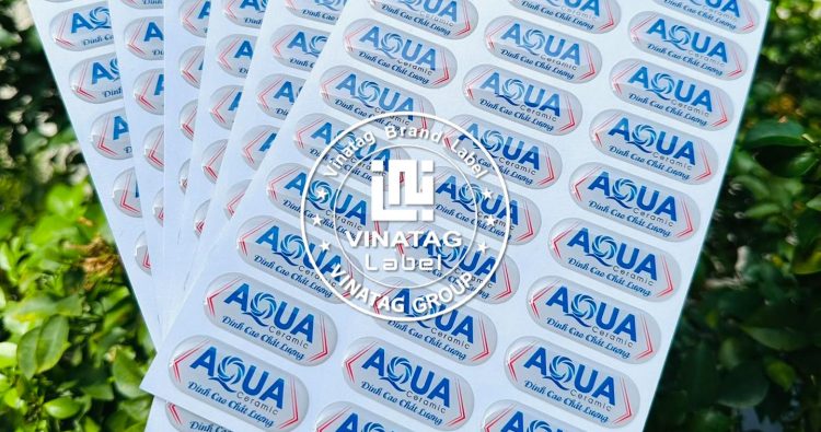 Tem epoxy logo Aqua Ceramic theo bộ nhận diện thương hiệu – tem epoxy logo thương hiệu