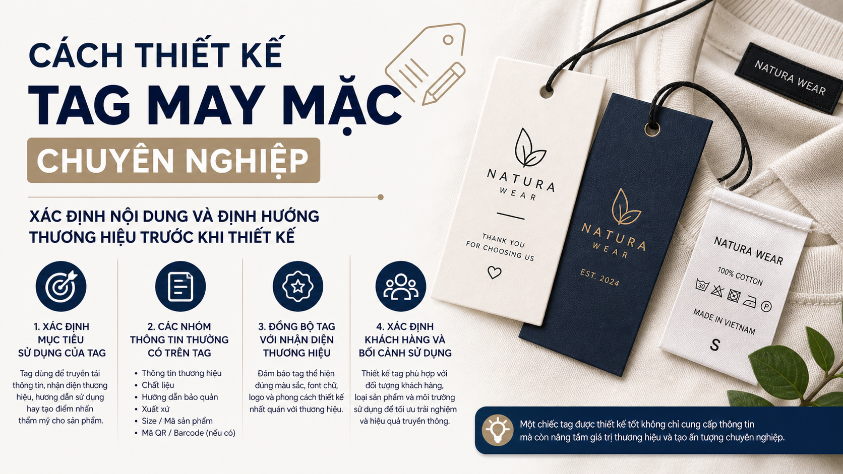 Xác định nội dung và định hướng thương hiệu trước khi thiết kế - thiết kế tag may mặc