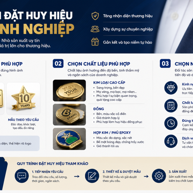 Kinh nghiệm đặt huy hiệu cho doanh nghiệp theo yêu cầu tại Vinatag