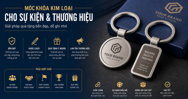 Móc khóa kim loại cho sự kiện và thương hiệu: Giải pháp quà tặng bền đẹp, dễ ghi nhớ