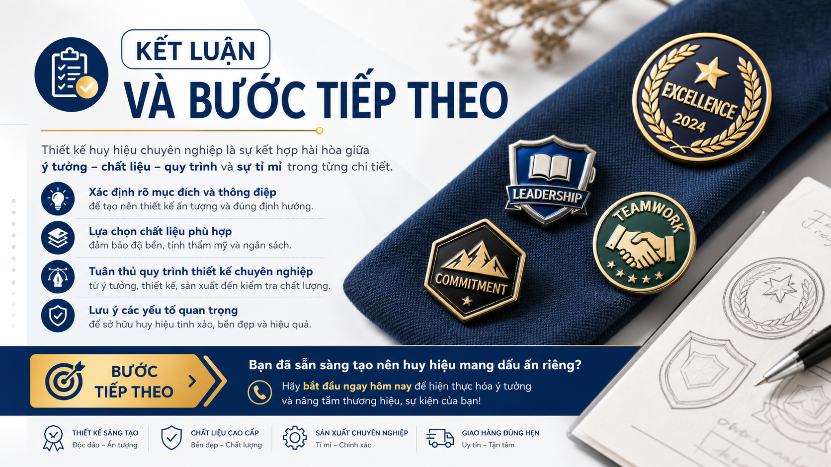 Kết luận và bước tiếp theo Kết luận và bước tiếp theo - thiết kế huy hiệu