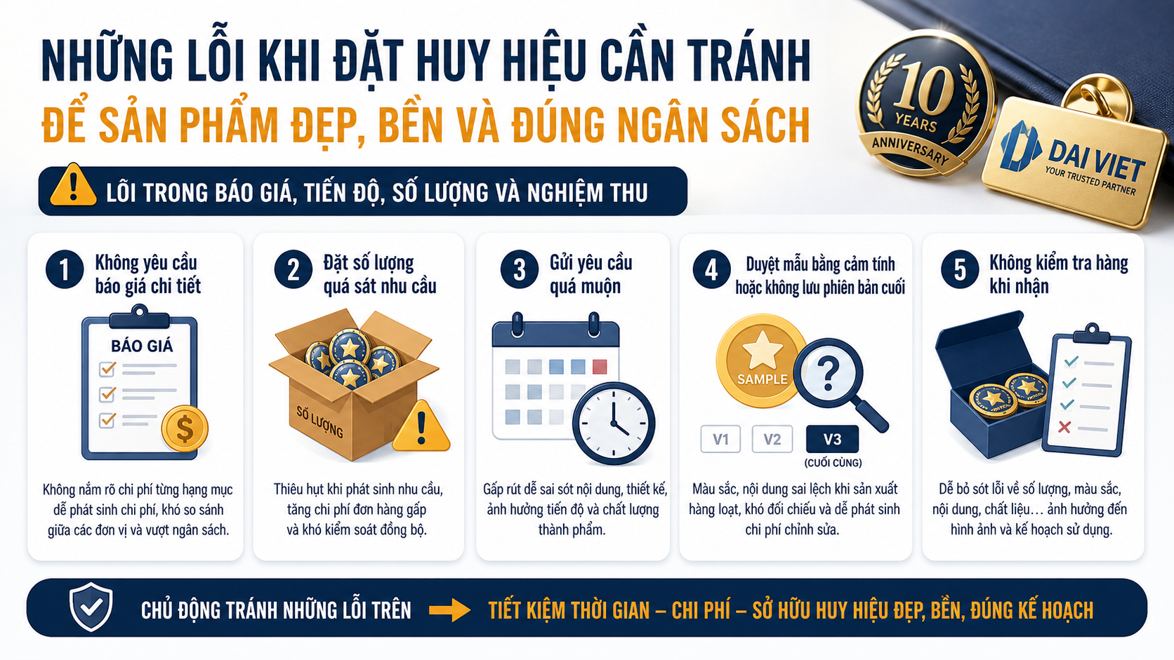 Lỗi trong báo giá, tiến độ, số lượng và nghiệm thu Lỗi trong báo giá, tiến độ, số lượng và nghiệm thu - lỗi khi đặt huy hiệu