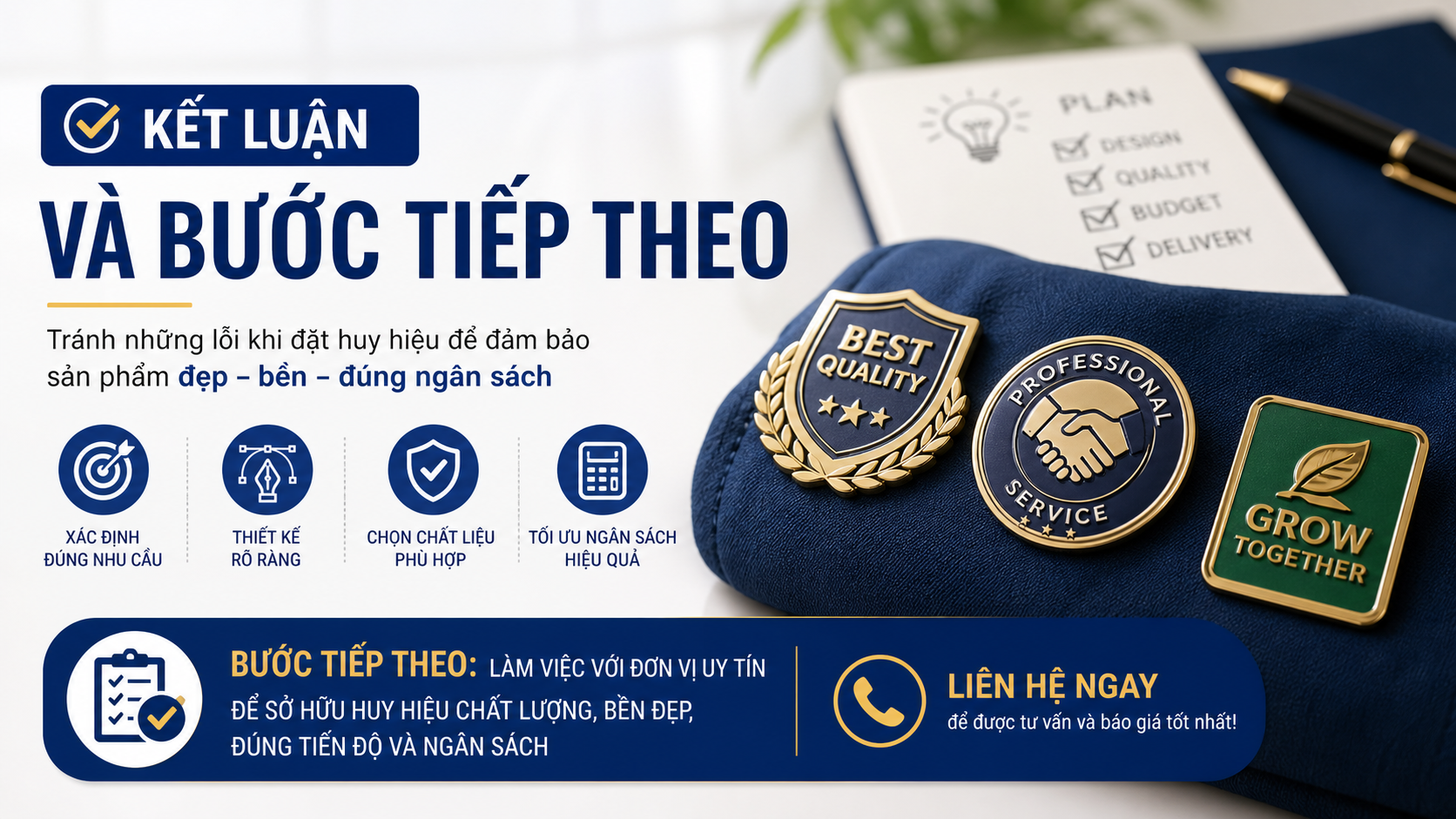 Kết luận và bước tiếp theo Kết luận và bước tiếp theo - lỗi khi đặt huy hiệu