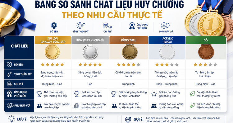 Mẫu huy chương kim loại dành cho sự kiện và giải thưởng
