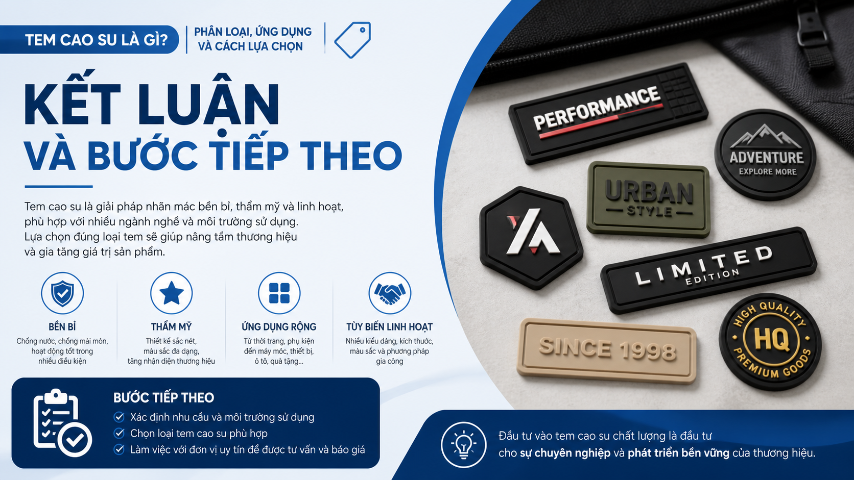 Kết luận và bước tiếp theo Kết luận và bước tiếp theo - tem cao su là gì