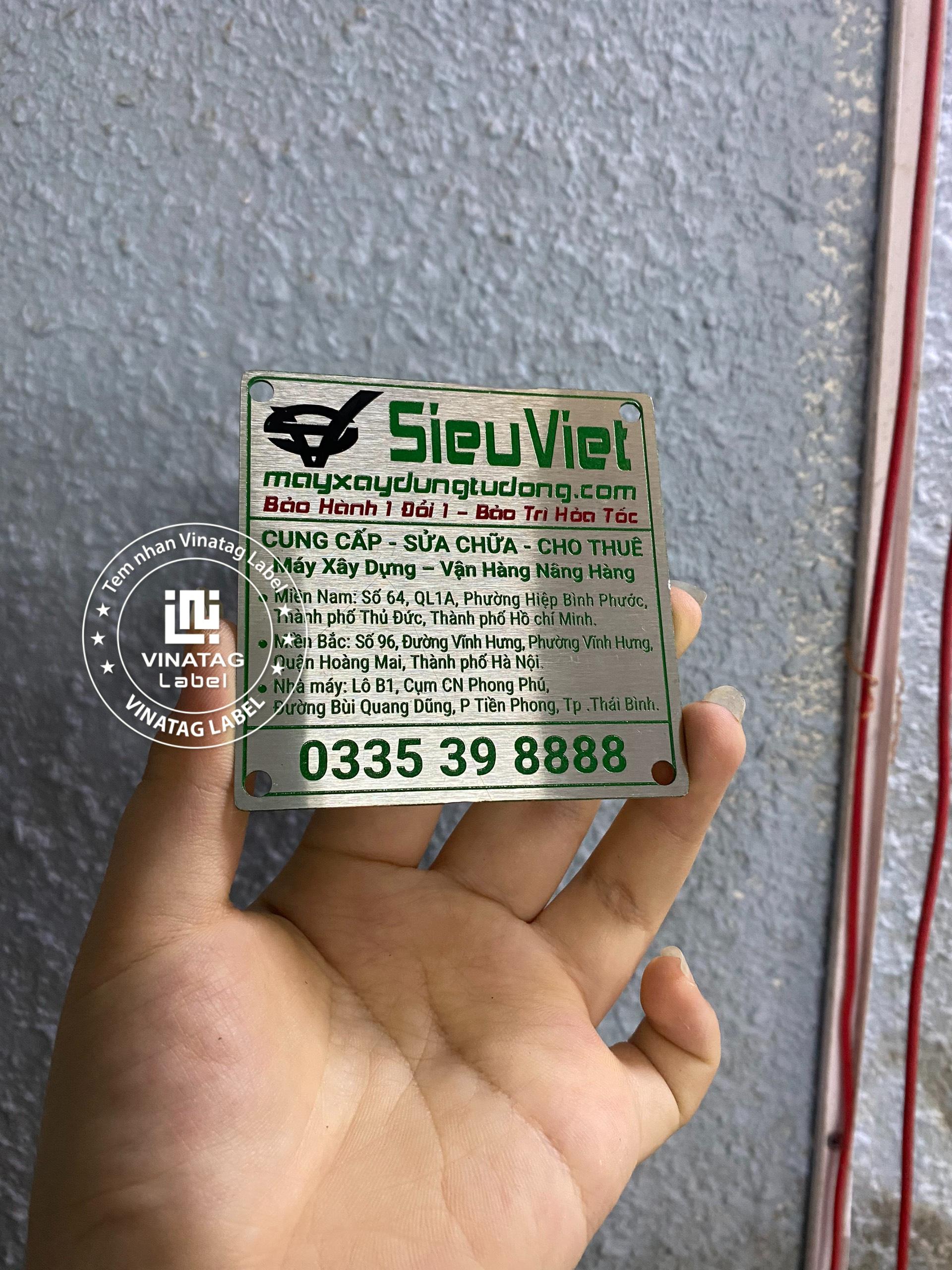 tem đồng ăn mòn mạ vàng logo theo yêu cầu Vinatag - hình 2