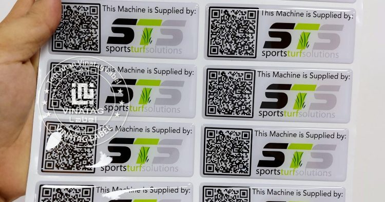 Tem epoxy QR code số serial truy xuất thiết bị
